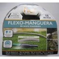 FLEX-MANGUERA DE ACERO INOXIDABLE 15 METROS CON LANZA DE RIEGO