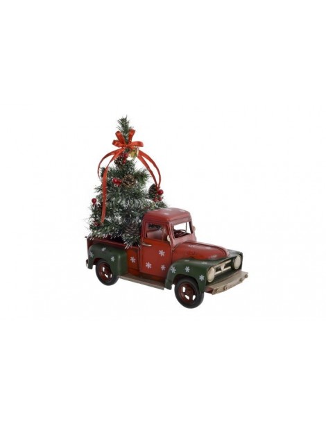 CAMIONETA ARBOL NAVIDAD ROJO Y VERDE 36X17X36