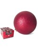 BOLA NAVIDAD 15 CM. PURPURINA ROJO