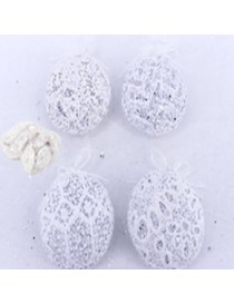 BOLA DE NAVIDAD CROCHET BLANCO 12 CM. 