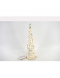 CONO BLANCO NAVIDAD 20 LED 80 CM. 