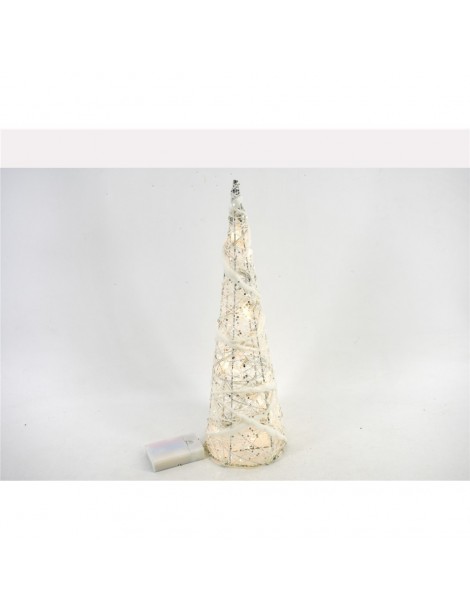 CONO BLANCO NAVIDAD 15 LED 60 CM. 