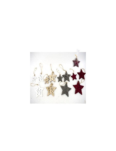 SET 3 ESTRELLAS NAVIDAD DECORDAS 7-10 Y 12 CM. 