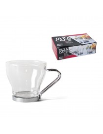 TAZA CAFE CRISTAL Y METAL, CAJA DE 6 UNIDADES