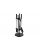 SET 4 ACCESORIOS CHIMENEA ACERO NEGRO 20X20X49,5