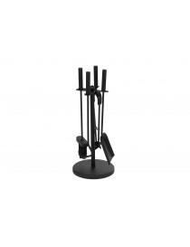 SET 4 ACCESORIOS CHIMENEA ACERO NEGRO 20X20X49,5