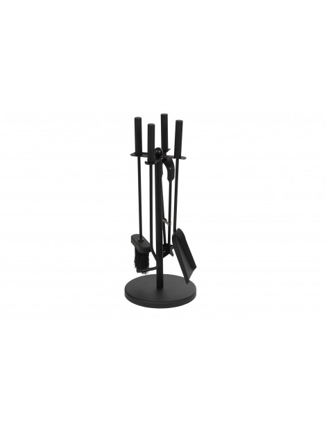 SET 4 ACCESORIOS CHIMENEA ACERO NEGRO 20X20X49,5