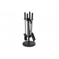 SET 4 ACCESORIOS CHIMENEA ACERO NEGRO 20X20X49,5