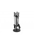 SET 4 ACCESORIOS CHIMENEA ACERO NEGRO 20X20X49,5