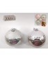 SET 4 BOLAS NAVIDAD SPIRAL ROSA 8 CM.
