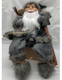 FIGURA SANTA CLAUS FAROL SENTADO