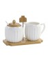 SET AZUCARERO LECHERA PORCELANA BAMBÚ