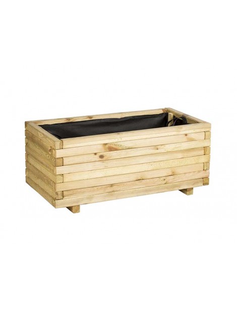 JARDINERA RECTANGULAR MADERA CON MALLA