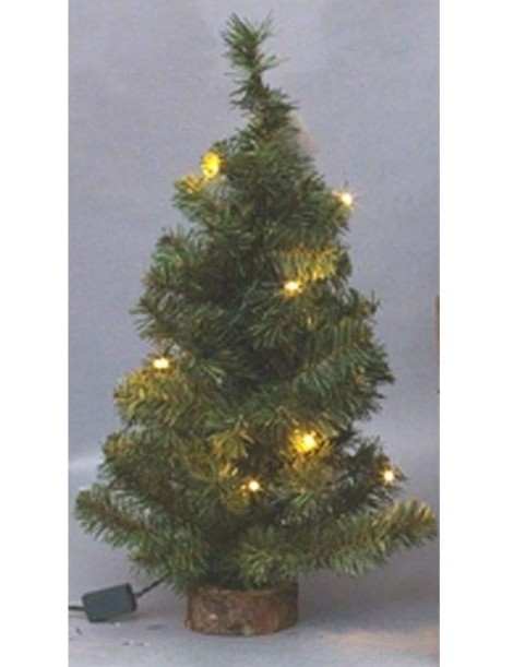 ÁRBOL NAVIDAD BASE MADERA 20 LED CÁLIDO 60 CM