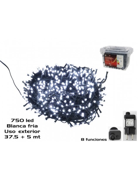 GUIRNALDA 750LED MULTICOLOR EXT 8FUNC 37.5+5MT UNIDA