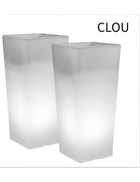 CLOU MACETA PARA EXTERIOR CUADRADA CON LUZ