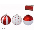 BOLA NAVIDAD CIRCUS ROJO 15 CM. 3 ST. UD