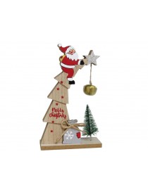 SANTA EN ARBOL MADERA 22 CM