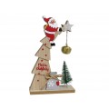 SANTA EN ARBOL MADERA 22 CM