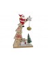 SANTA EN ARBOL DECO MADERA 22 CM