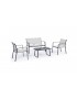 SET ARENT SOFA DOS PLAZAS, 2 BUTACAS Y MESA CON CRISTAL ANTRACITA