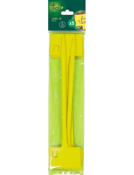 ETIQUETAS PLANTAS 35 CM. SET 5 UNIDADES COLOR AMARILLO