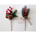 PICK NAVIDAD FRUTOS ROJOS Y PINO 21 CM. DOS MODELOS SURTIDOS