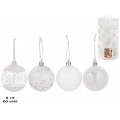 SET 20 BOLAS NAVIDAD 6 CM. COLOR BLANCO EN BOTE