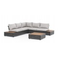 SET SOFÁ ESQUINERO OSTEN ANTRACITA CON COJINES Y MESA