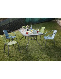 MESA JARDIN BASIC RECTANGULAR 142X90X71 CM. CON ORIFICIO PARA SOMBRILLA