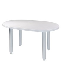 MESA RESINA PLASMIR ALYA OVALADA 130X90 CM. BLANCA