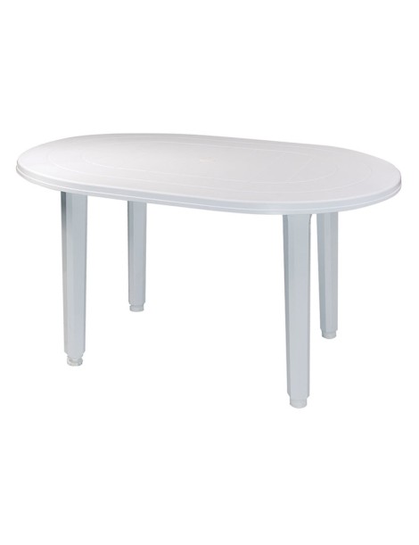MESA RESINA PLASMIR ALYA OVALADA 130X90 CM. BLANCA