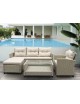 CONJUNTO JARDIN RATANMORA SOFA 2 PLAZAS, SILLON, MESA Y REPOSAPIES CON COJINES