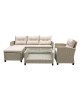 CONJUNTO JARDIN RATANMORA SOFA 2 PLAZAS, SILLON, MESA Y REPOSAPIES CON COJINES