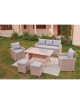 CONJUNTO JARDIN RATAN MADAGASCAR. SOFA, 2 SILLONES, 2 REPOSAPIES Y MESA