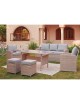 CONJUNTO JARDIN RATAN MADAGASCAR. SOFA, 2 SILLONES, 2 REPOSAPIES Y MESA