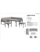CONJUNTO JARDIN ALUMINIO CÓRCEGA 2 SOFAS, MESA Y 2 TABURETES