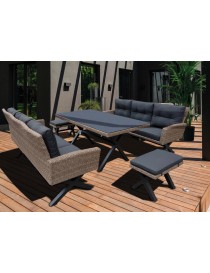 CONJUNTO JARDIN RATAN PASCUA 2 SOFAS, 2 TABURETES Y MESA
