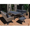 CONJUNTO JARDIN RATAN PASCUA 2 SOFAS, 2 TABURETES Y MESA
