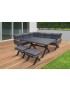CONJUNTO JARDIN RATAN PASCUA ESQUINERO 2 SOFAS, 2 TABURETES Y MESA