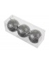 CAJA 3 BOLAS LENTEJUELAS 7 CM. PLATA METAL