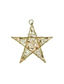 ESTRELLA NAVIDAD LUZ RATTAN 50 CMS. ORO