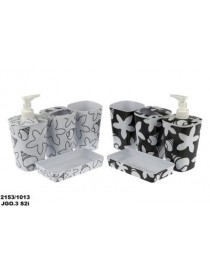 JGO. 4 PCS. BAÑO MEALM BLANCO/NEGRO