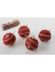 SET 4 BOLAS 6 CM. ROJAS ESTRELLAS