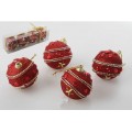 SET 4 BOLAS 6 CM. ROJAS ESTRELLAS