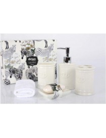 SET 6 PIEZAS BAÑO CERAMICA BLANCO CORONA 