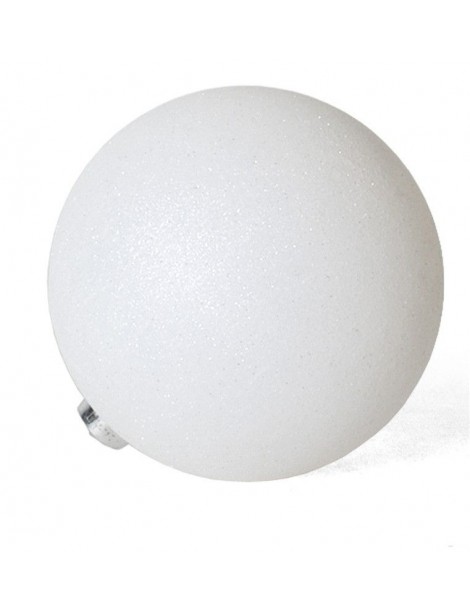 BOLA 15 CM. NAVIDAD BLANCO PURPURINA