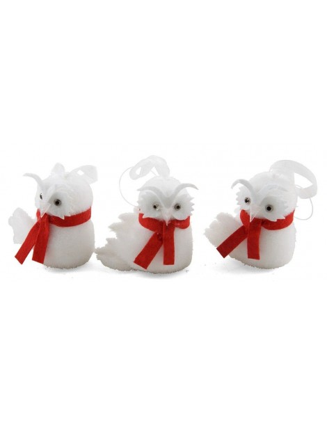 BUHO NAVIDAD FELPA CORCHO BLANCO MINI 