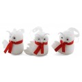 BUHO NAVIDAD FELPA CORCHO BLANCO MINI 