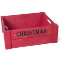 CAJA MADERA NAVIDAD 32X26 CM. ROJA